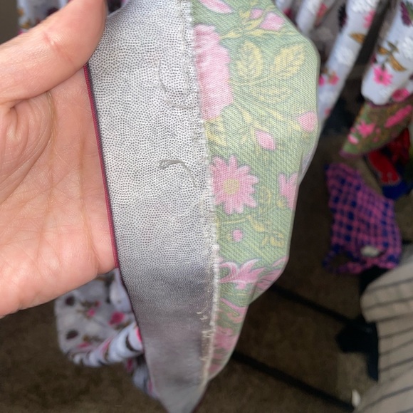 Vintage Toni Todd Maxi‎ Dress Grey with Hot Pink Floral - Picture 7 of 8